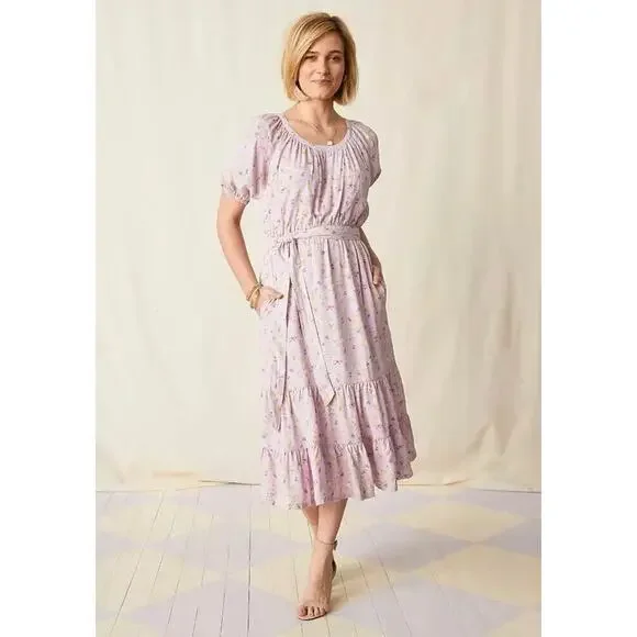 Matilda Jane Enchanted Garden Lavender Artist Floral Tiered Maxi Dress Size XXL - Picture 12 of 14